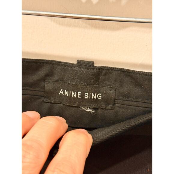 Anine Bing Louisa High Waisted Wide Leg Trouser Tuxedo Pants Black Womens 26 / 2 - Picture 4 of 5